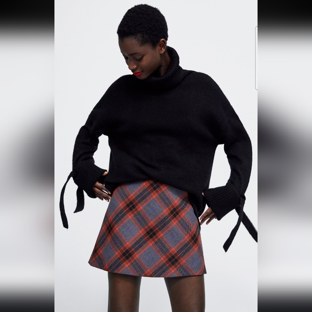 ZARA PLAID MINI SKIRT